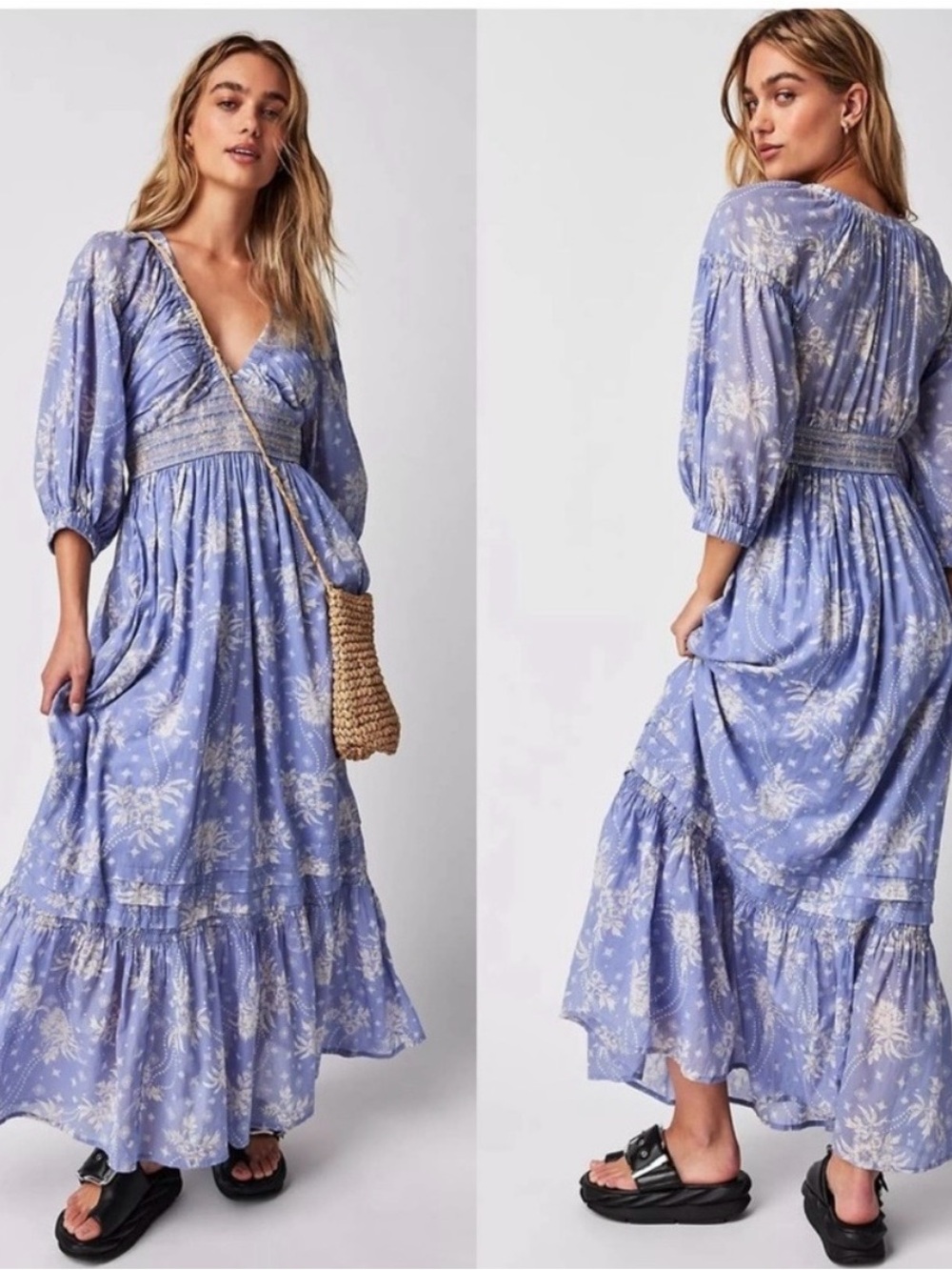 Free People blue Floral Maxi Dress - Picture 2 of 7